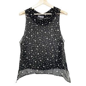 Reformation X Urban Renewal Womens XS/S Blouse Sheer Star Print Black White New